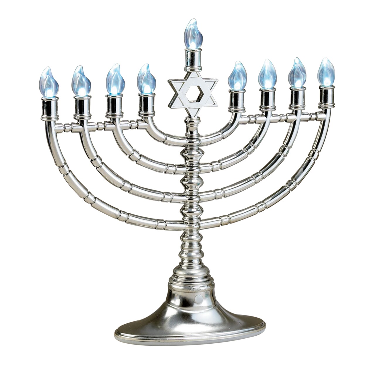 Rite Lite 11.5" Silver and Blue Traditional LED Electric Hanukkah Menorah